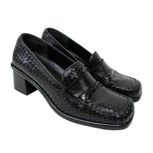 Vintage Y2K Solos Woven Heeled Loafers